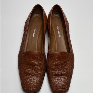 Naturalizer Women’s Sz9  Brown Woven Leather Slip-On Loafers #0262